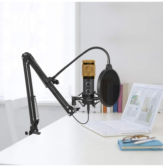 2021 Upgraded USB Condenser Microphone for Computer, Great for Gaming, Podcast, LiveStreaming, YouTube Recording, Karaoke on PC, Plug & Play, with Adjustable Metal Arm Stand, Ideal for Gift, Black 2021 Upgraded USB Condenser Microphone for Computer, Great for Gaming, Podcast, LiveStreaming, YouTube Recording, Karaoke on PC, Plug & Play, with Adjustable Metal Arm Stand, Ideal for Gift, Black