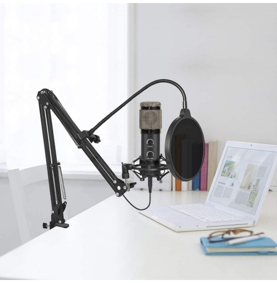 2021 Upgraded USB Condenser Microphone for Computer, Great for Gaming, Podcast, LiveStreaming, YouTube Recording, Karaoke on PC, Plug & Play, with Adjustable Metal Arm Stand, Ideal for Gift, Black 2021 Upgraded USB Condenser Microphone for Computer, Great for Gaming, Podcast, LiveStreaming, YouTube Recording, Karaoke on PC, Plug & Play, with Adjustable Metal Arm Stand, Ideal for Gift, Black