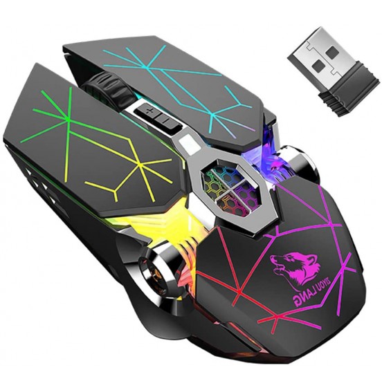 Wireless Gaming Mouse Rechargeable,RGB Multi-Colour Backlit Game Mice with 7 Buttons Computer Accessories,2.4G Silent Optical,3 Adjustable DPI Game Mouse Power Saving Mode for Laptop/PC/Notebook Wireless Gaming Mouse Rechargeable,RGB Multi-Colour Backlit Game Mice with 7 Buttons Computer Accessories,2.4G Silent Optical,3 Adjustable DPI Game Mouse Power Saving Mode for Laptop/PC/Notebook