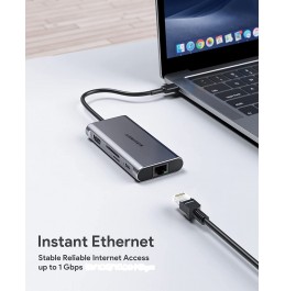 USB C Hub 9 in 1, MAVINEX USB C Adapter 4K to HDMI, 100W Power Delivery, 5Gbps USB-C Data Port, 3 USB 3.0 Ports, MicroSD/TF, 1Gbps Ethernet Docking Station for MacBook, Dell XPS, More Type C Devices USB C Hub 9 in 1, MAVINEX USB C Adapter 4K to HDMI, 100W Power Delivery, 5Gbps USB-C Data Port, 3 USB 3.0 Ports, MicroSD/TF, 1Gbps Ethernet Docking Station for MacBook, Dell XPS, More Type C Devices