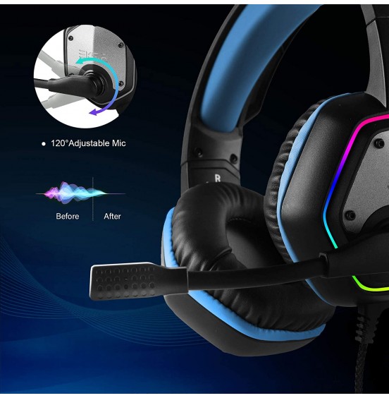 EKSA E1000 USB Gaming Headset for PC - Computer Headphones with Microphone/Mic Noise Cancelling, 7.1 Surround Sound Wired Headset&RGB Light - Gaming Headphones for PS4/PS5 Console Laptop EKSA E1000 USB Gaming Headset for PC - Computer Headphones with Microphone/Mic Noise Cancelling, 7.1 Surround Sound Wired Headset&RGB Light - Gaming Headphones for PS4/PS5 Console Laptop