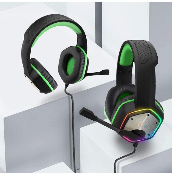 EKSA E1000 USB Gaming Headset for PC - Computer Headphones with Microphone/Mic Noise Cancelling, 7.1 Surround Sound Wired Headset&RGB Light - Gaming Headphones for PS4/PS5 Console Laptop EKSA E1000 USB Gaming Headset for PC - Computer Headphones with Microphone/Mic Noise Cancelling, 7.1 Surround Sound Wired Headset&RGB Light - Gaming Headphones for PS4/PS5 Console Laptop