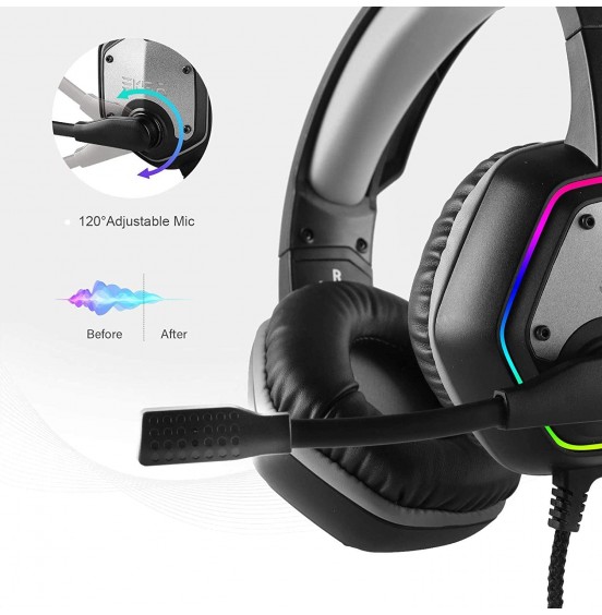 EKSA E1000 USB Gaming Headset for PC - Computer Headphones with Microphone/Mic Noise Cancelling, 7.1 Surround Sound Wired Headset&RGB Light - Gaming Headphones for PS4/PS5 Console Laptop EKSA E1000 USB Gaming Headset for PC - Computer Headphones with Microphone/Mic Noise Cancelling, 7.1 Surround Sound Wired Headset&RGB Light - Gaming Headphones for PS4/PS5 Console Laptop