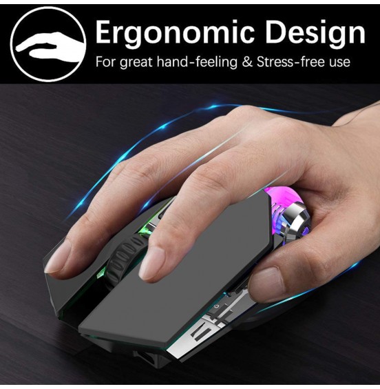 Wireless Gaming Mouse Rechargeable,RGB Multi-Colour Backlit Game Mice with 7 Buttons Computer Accessories,2.4G Silent Optical,3 Adjustable DPI Game Mouse Power Saving Mode for Laptop/PC/Notebook Wireless Gaming Mouse Rechargeable,RGB Multi-Colour Backlit Game Mice with 7 Buttons Computer Accessories,2.4G Silent Optical,3 Adjustable DPI Game Mouse Power Saving Mode for Laptop/PC/Notebook