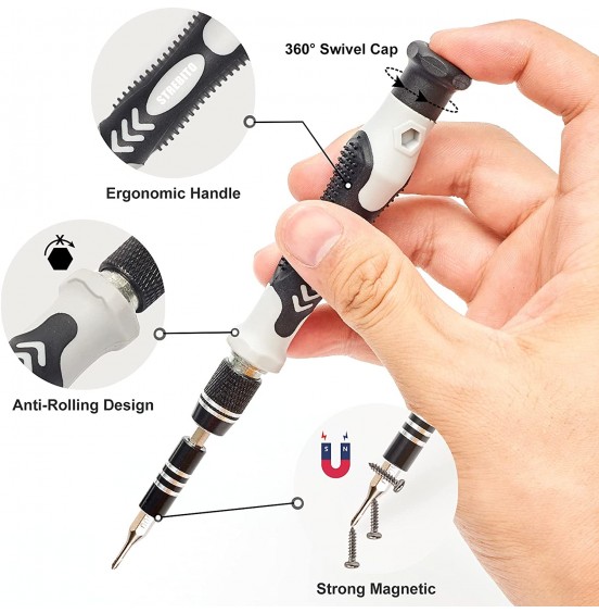 STREBITO Precision Screwdriver Set 124-Piece Electronics Tool Kit with 101 Bits Magnetic Screwdriver Set for Computer, Laptop, Cell Phone, PC, MacBook, iPhone, Nintendo Switch, PS4, PS5, Xbox Repair STREBITO Precision Screwdriver Set 124-Piece Electronics Tool Kit with 101 Bits Magnetic Screwdriver Set for Computer, Laptop, Cell Phone, PC, MacBook, iPhone, Nintendo Switch, PS4, PS5, Xbox Repair