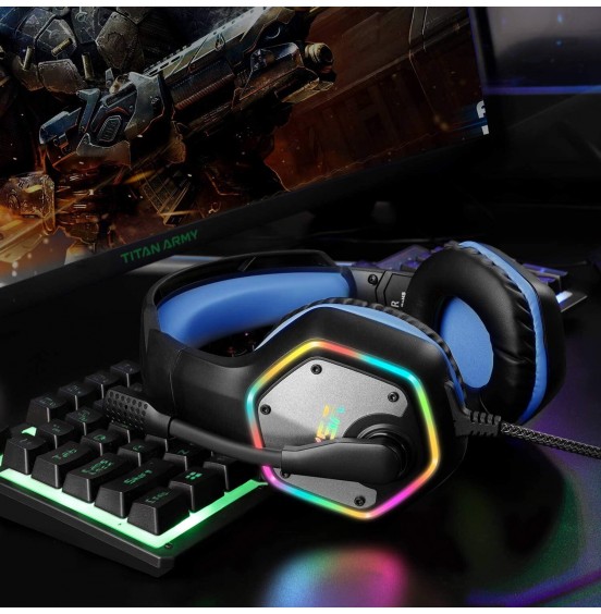 EKSA E1000 USB Gaming Headset for PC - Computer Headphones with Microphone/Mic Noise Cancelling, 7.1 Surround Sound Wired Headset&RGB Light - Gaming Headphones for PS4/PS5 Console Laptop EKSA E1000 USB Gaming Headset for PC - Computer Headphones with Microphone/Mic Noise Cancelling, 7.1 Surround Sound Wired Headset&RGB Light - Gaming Headphones for PS4/PS5 Console Laptop