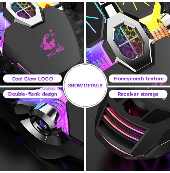 Wireless Gaming Mouse Rechargeable,RGB Multi-Colour Backlit Game Mice with 7 Buttons Computer Accessories,2.4G Silent Optical,3 Adjustable DPI Game Mouse Power Saving Mode for Laptop/PC/Notebook Wireless Gaming Mouse Rechargeable,RGB Multi-Colour Backlit Game Mice with 7 Buttons Computer Accessories,2.4G Silent Optical,3 Adjustable DPI Game Mouse Power Saving Mode for Laptop/PC/Notebook